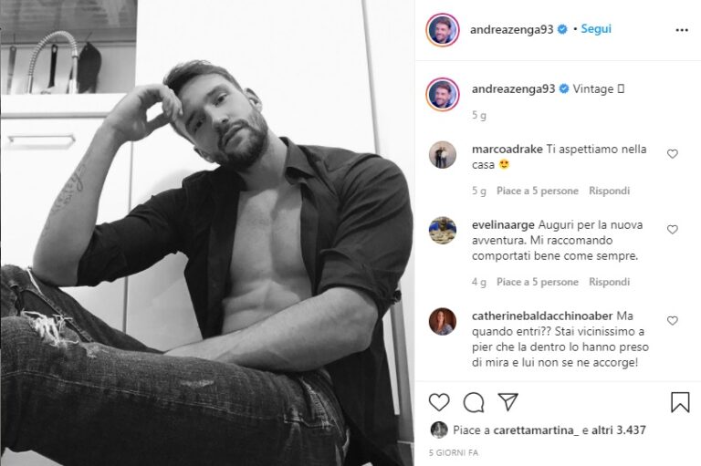 Andrea Zenga Grande Fratello VIP | Età, lavoro, fidanzata, Instagram