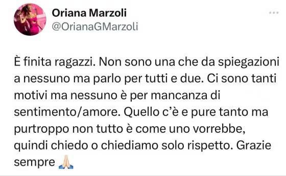 Daniele Oriana GFVIP rottura